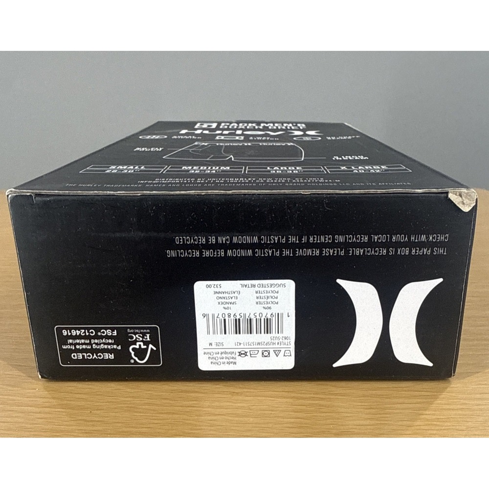 Hurley Mens Medium Regrind Boxer Briefs Sweat Wicking Stretch 5 Pack 6" Seam - Picture 3 of 5